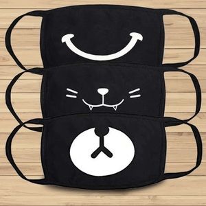Smile, Cat, Bear Face Masks, Cute, 3